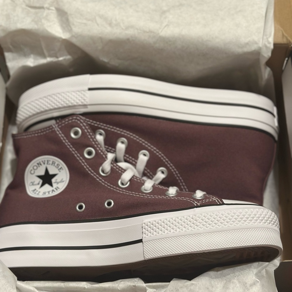 New Converse Chuck Taylor All Star Lift Platform Canvas Trail MixedNatural Ivory - Picture 10 of 14
